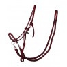 Rope halter with reins Bordeaux