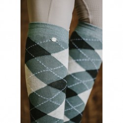 Equithème Chaussettes Argyle Vert Gris