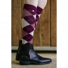Equithème Chaussettes Argyle Bordeaux Rose