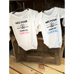 Body bébé- né pour faire du cheval- manches longues