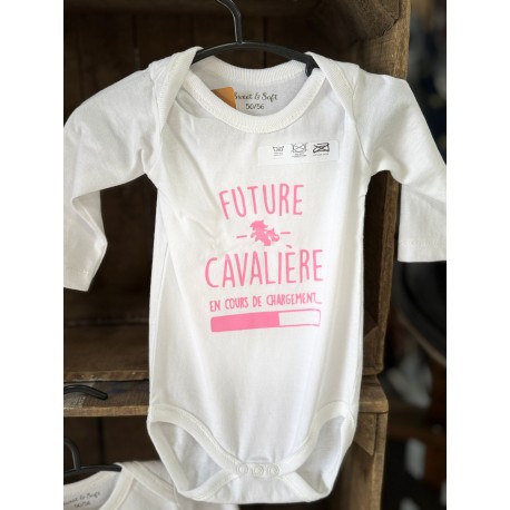 Body bébé- Future cavalière en cours de téléchargement- manches longues